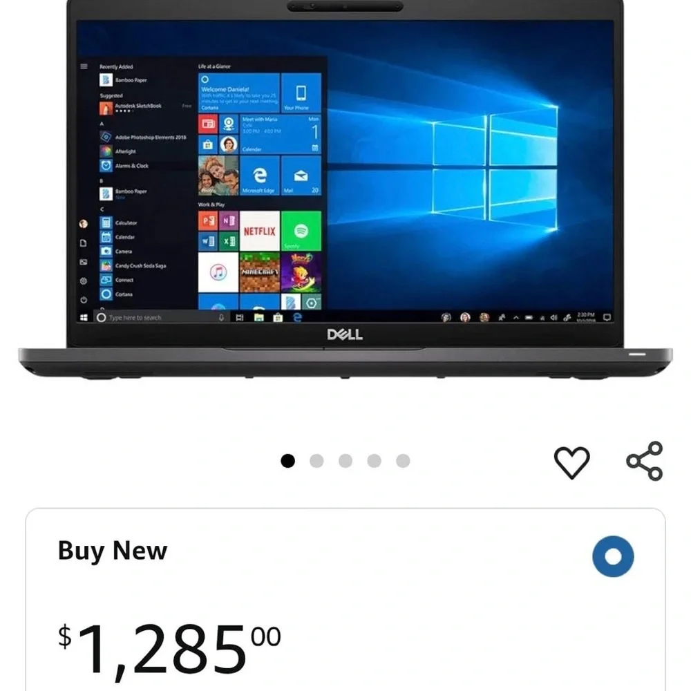 Dell Black Laptop Sleek Design Professional Series